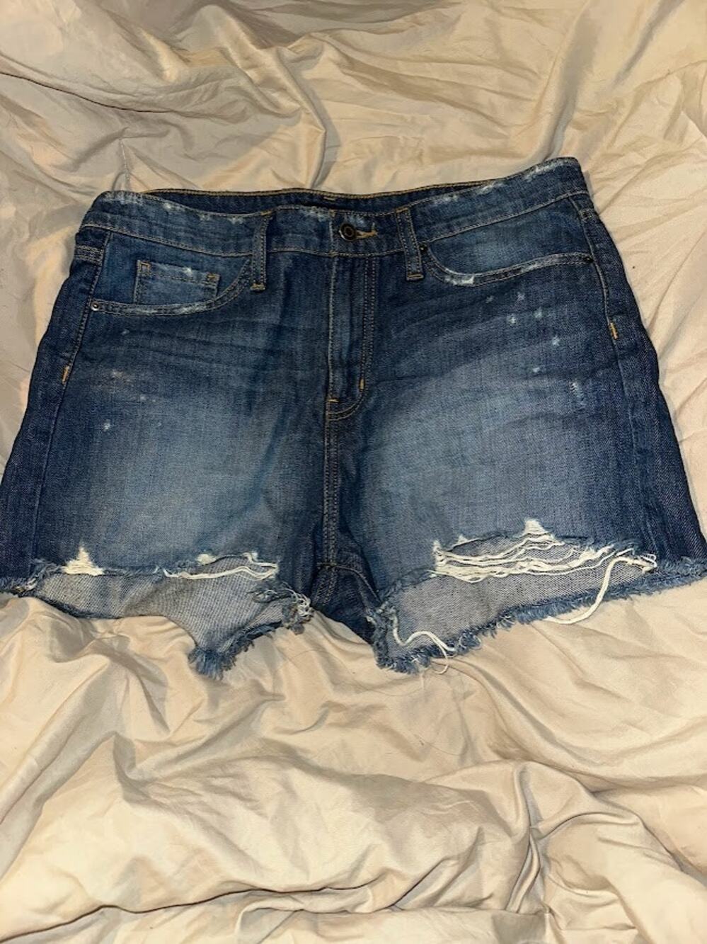 Distressed Denim Shorts